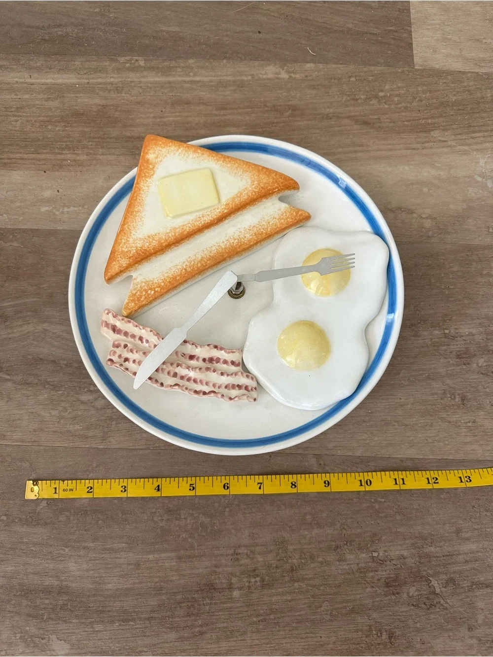 Boston Warehouse Trading Vintage 90s Breakfast Plate Wall Clock - 1998 UNTESTED